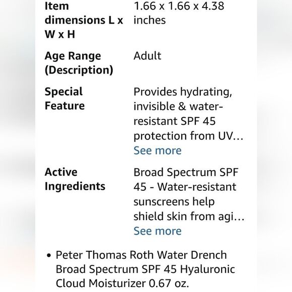 Peter Thomas Roth Water Drench SPF 45 Hyaluronic Cloud Moisturizer - Picture 5 of 5